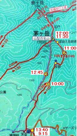 茅ヶ岳地図